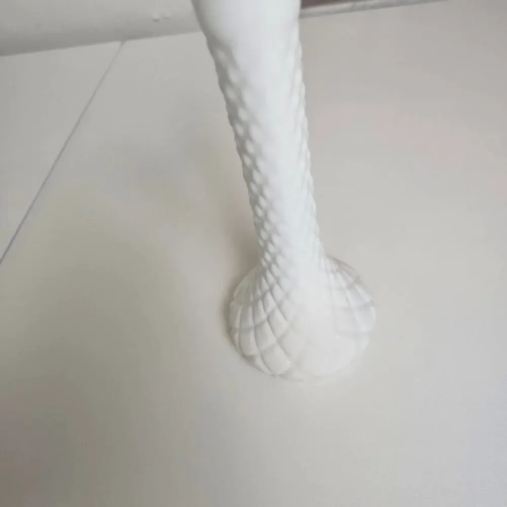 Vintage Hoosier Milk Glass Vase White Hobnail Bud Vase 8” Cottagecore Farmhouse
